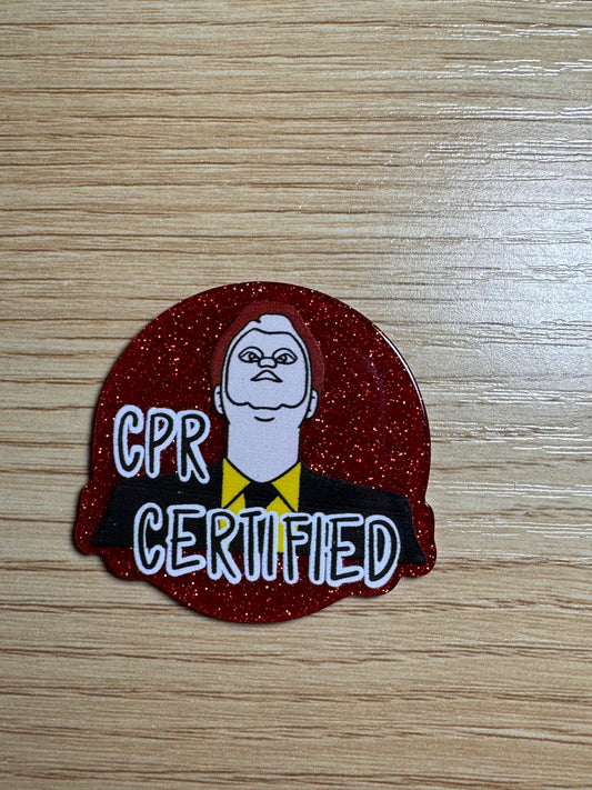 CPR Certified Acrylic Badge Topper Flat back