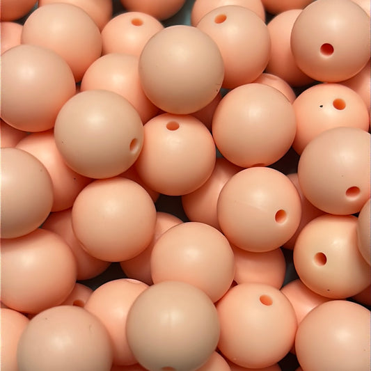 Peach 15mm Solid Color Silicone Bead