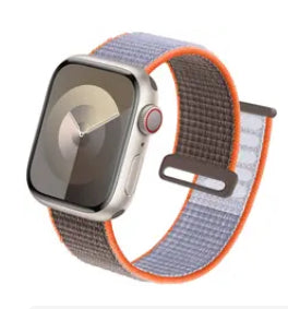 Gray and Orange Nylon Apple Watch Band