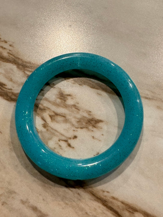 Teal Glitter Jelly 65mm Silicone Ring