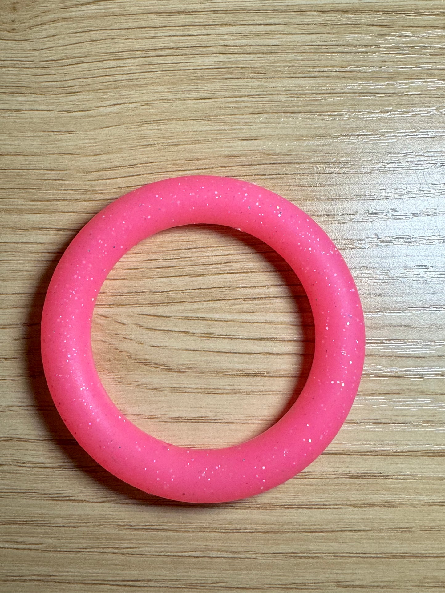 Neon Pink Glitter 65mm Glitter Silicone Ring