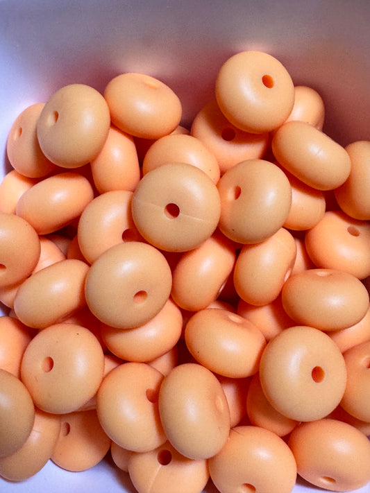 Soft Orange 14mm Solid Color Abacus Silicone Bead