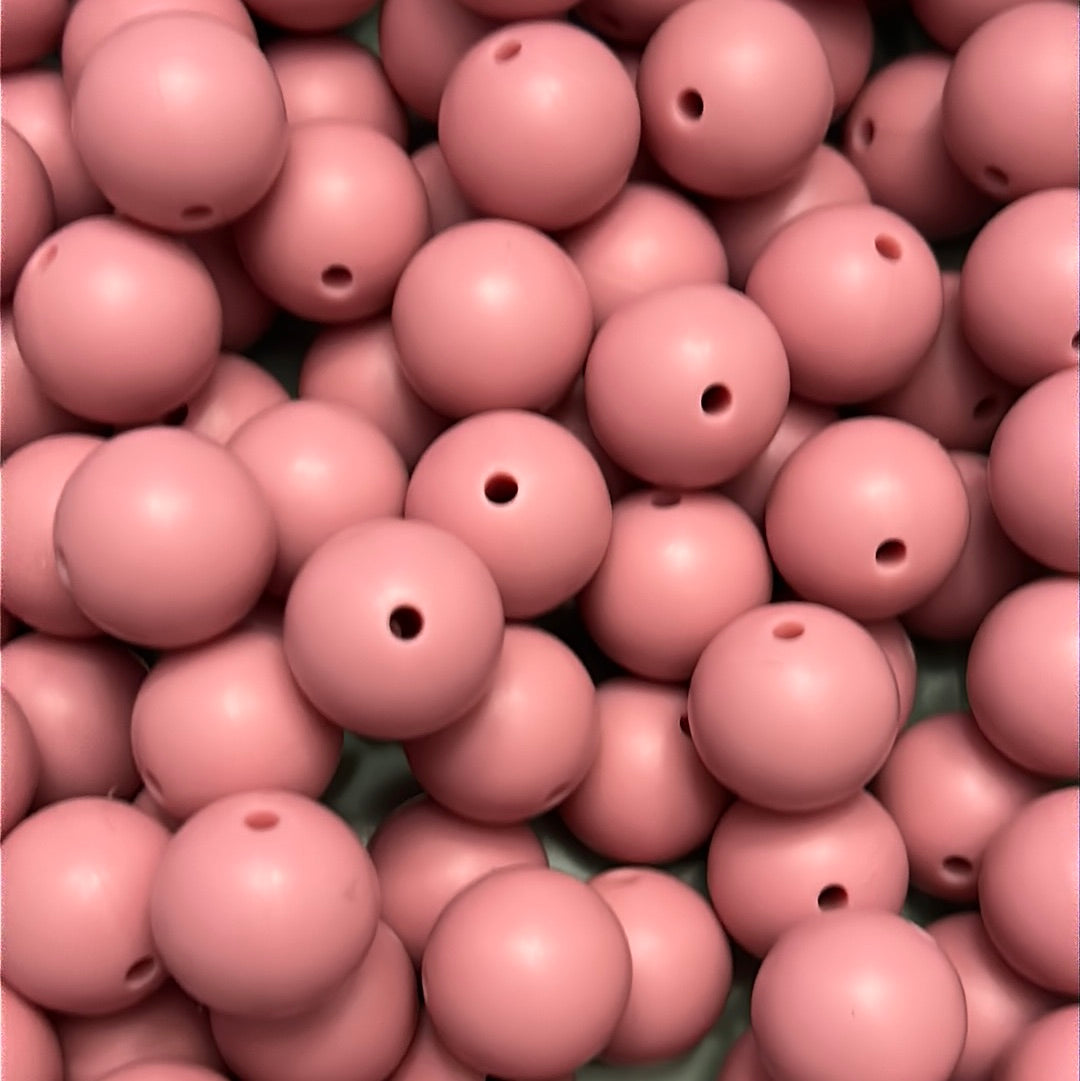 Blush Pink 15mm Solid Color Silicone Bead