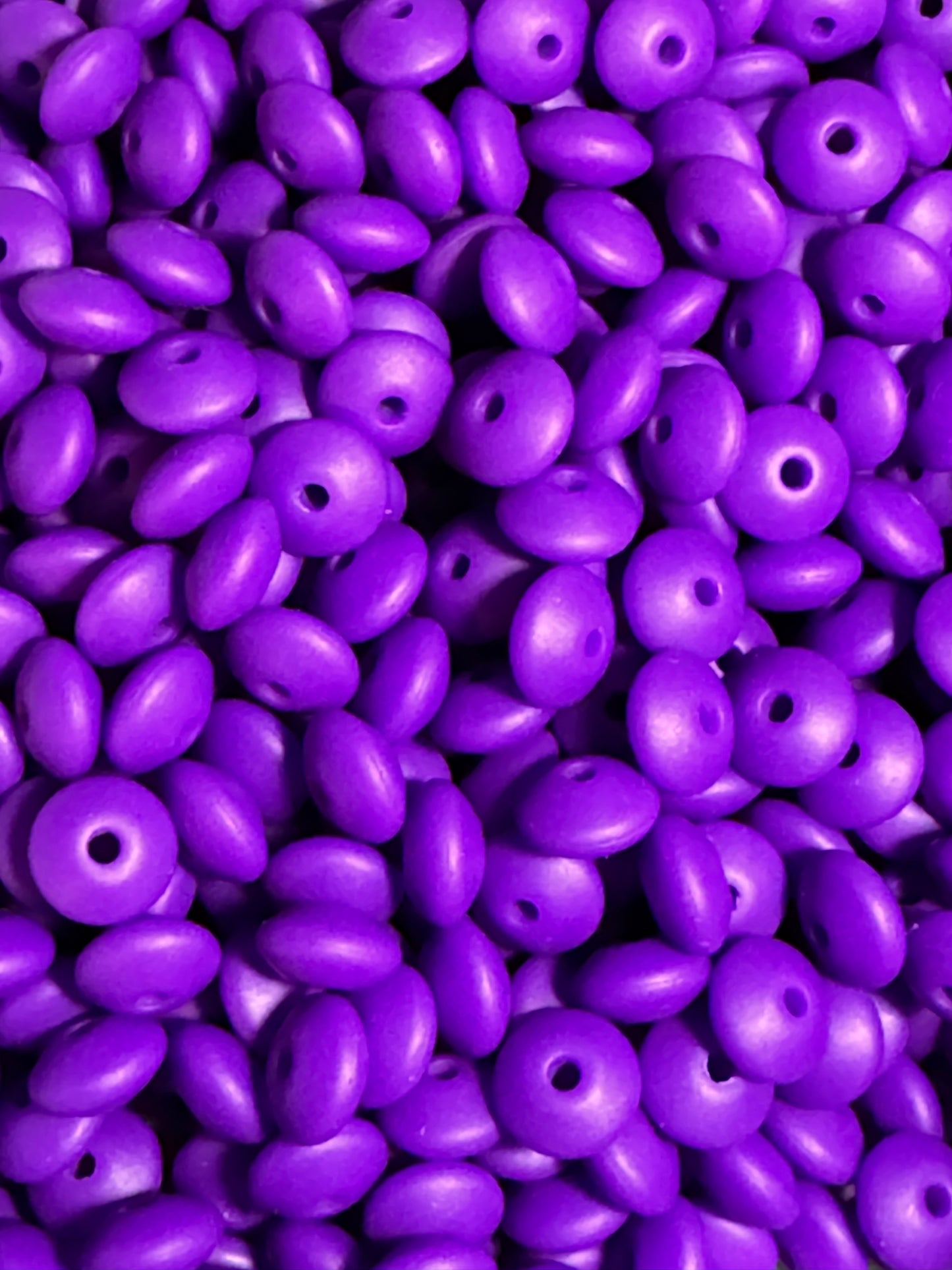 Dark Purple 12mm Solid Color Lentil Bead