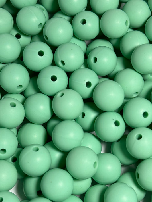 Mint Green 12mm Solid Color Round Bead