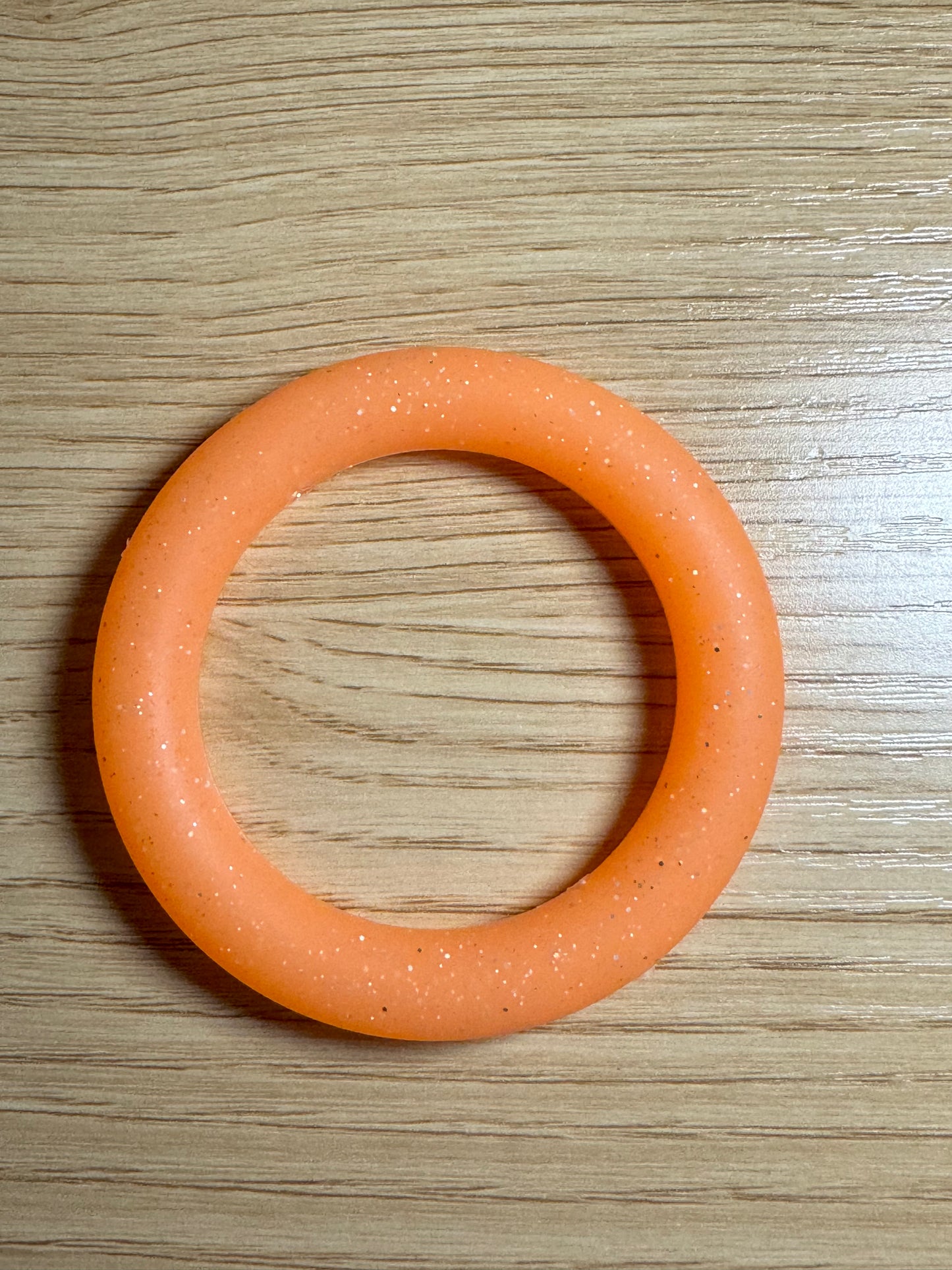 Neon Orange Glitter 65mm Glitter Silicone Ring