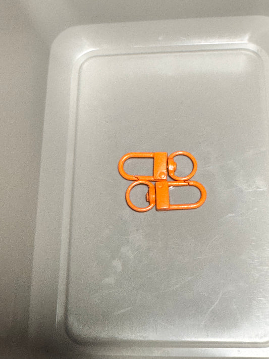 Orange Swivel Rounded Snap Clasps (pair of 2)