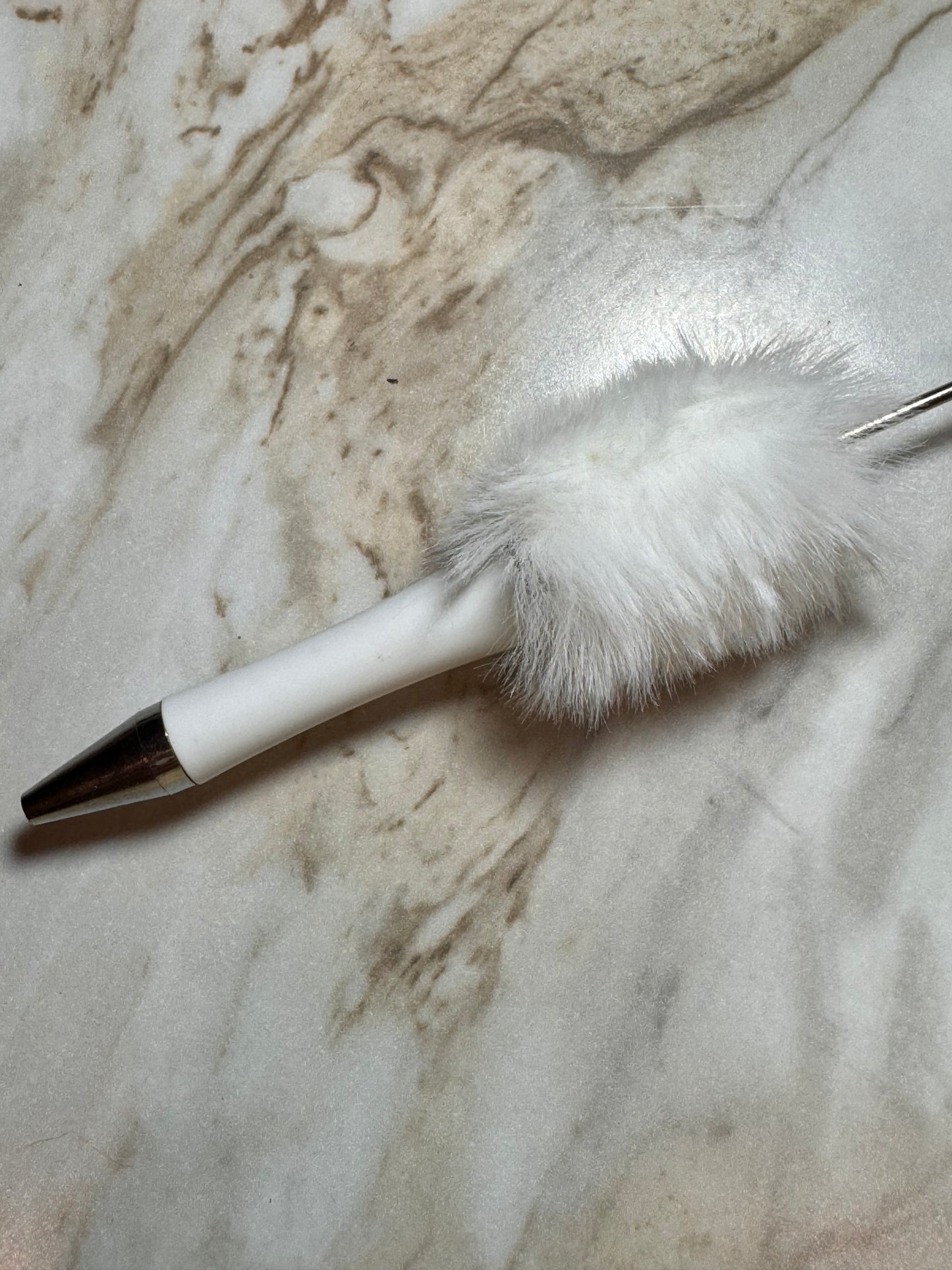 Fuzzy Plush Beadable Plastic Pen