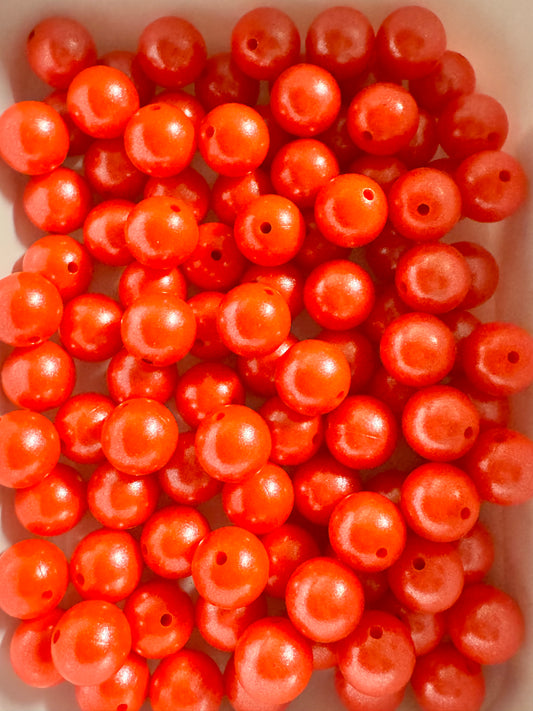 Grapefruit 15mm Shimmery Bead