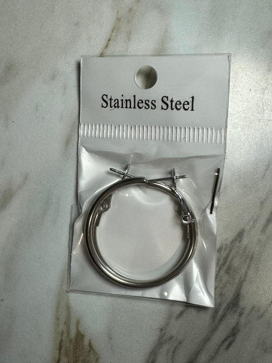 Small Silver Hoop Sterling Silver Beadable Earring