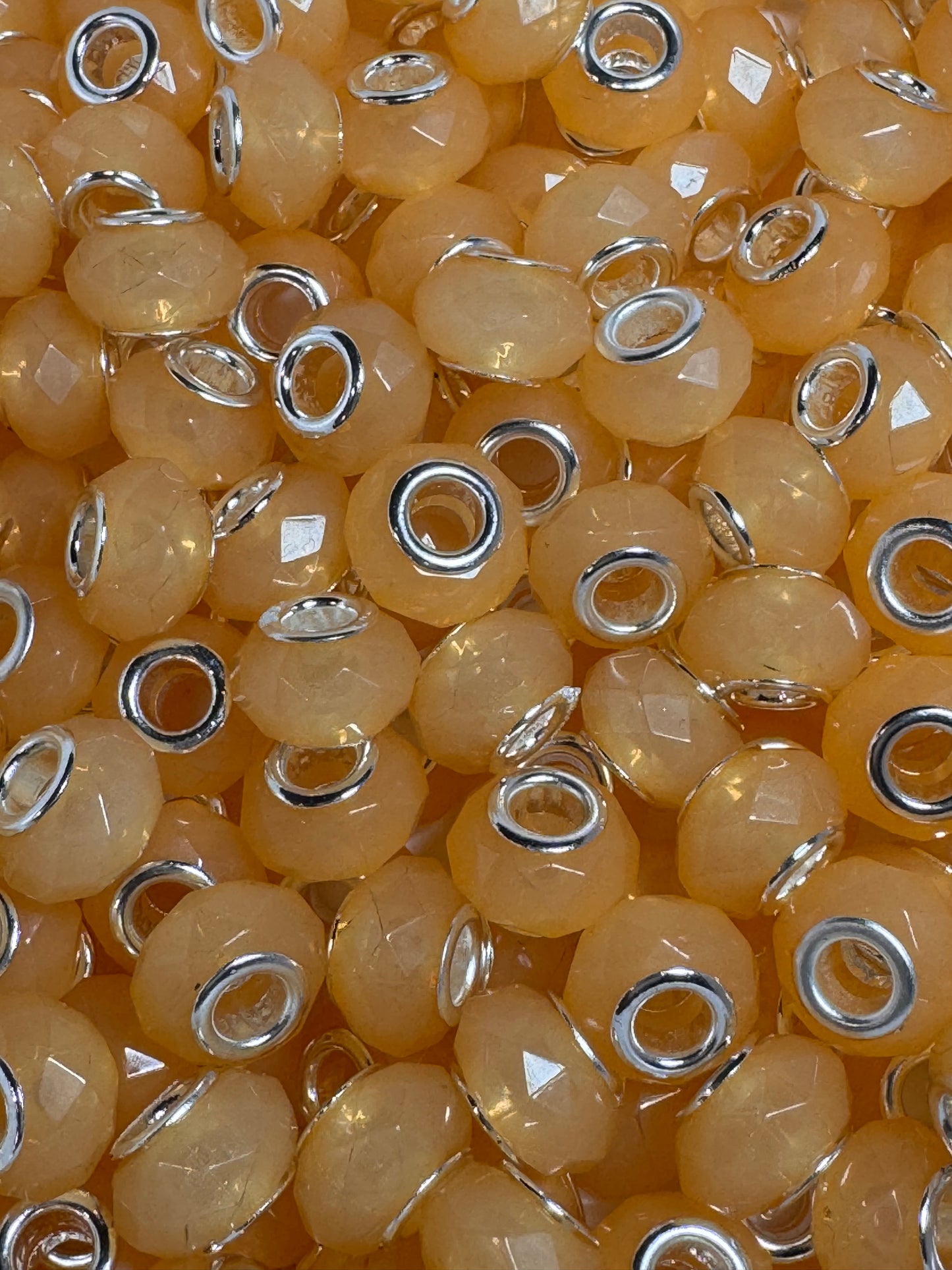 Peach Faceted 12mm Acrylic Spacers