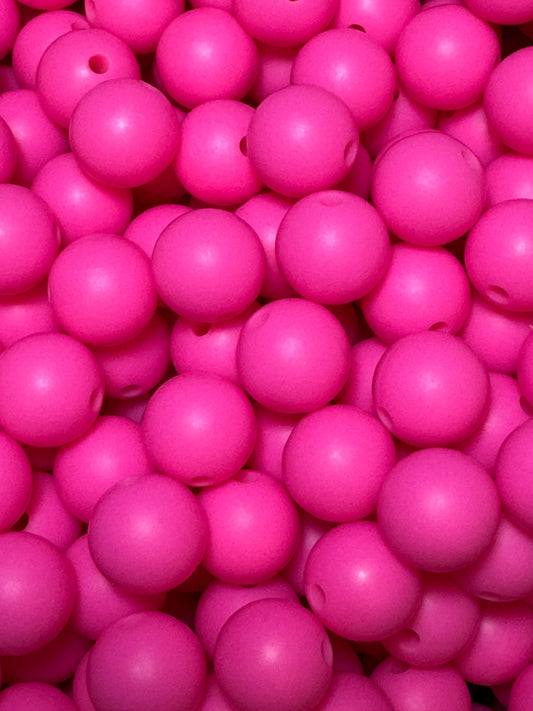 Summer Pink 12mm Solid Color Round Bead