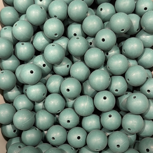 Hunter Green Custom 15mm Solid Color Silicone Bead