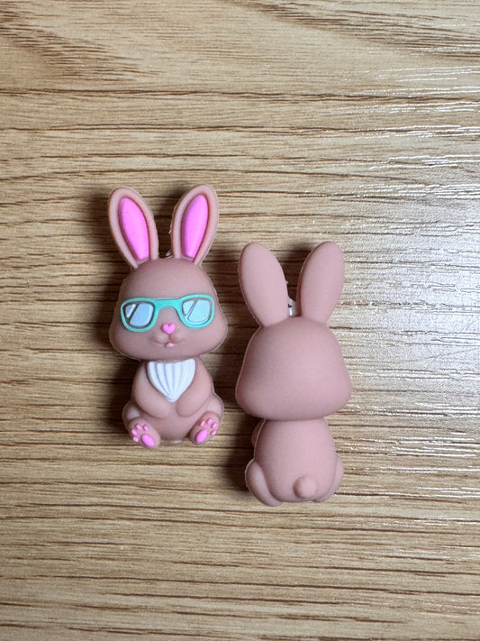 Easter Bunny with Sunglasses 3D Silicone Focal