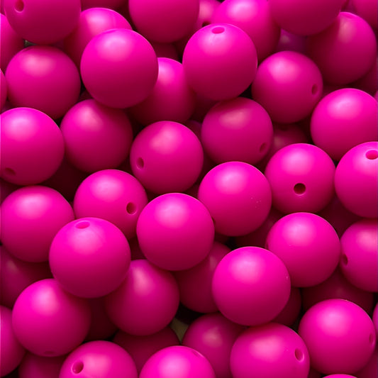 Light Magenta 15mm Solid Color Silicone Bead