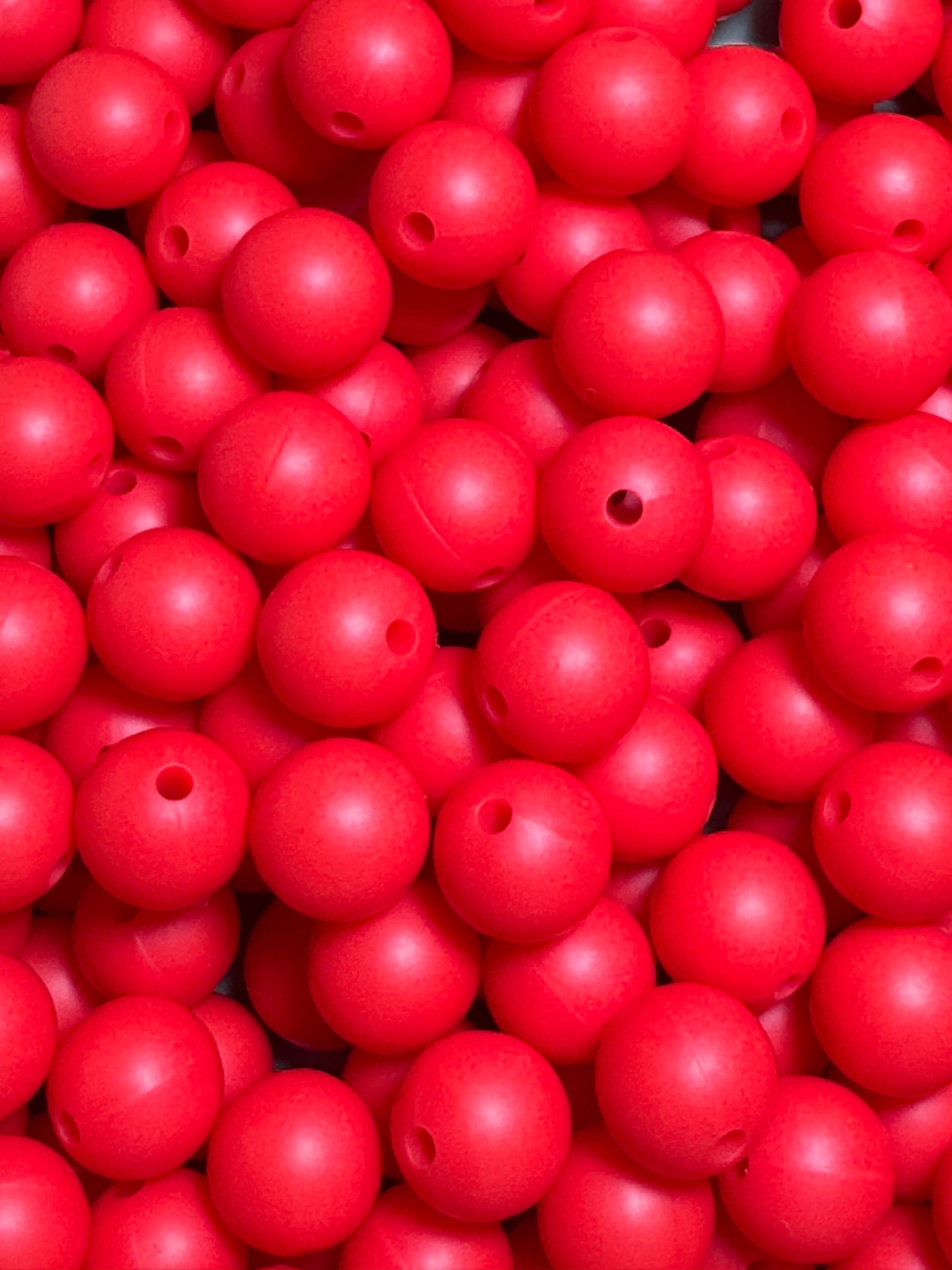 Red 12mm Solid Color Round Bead