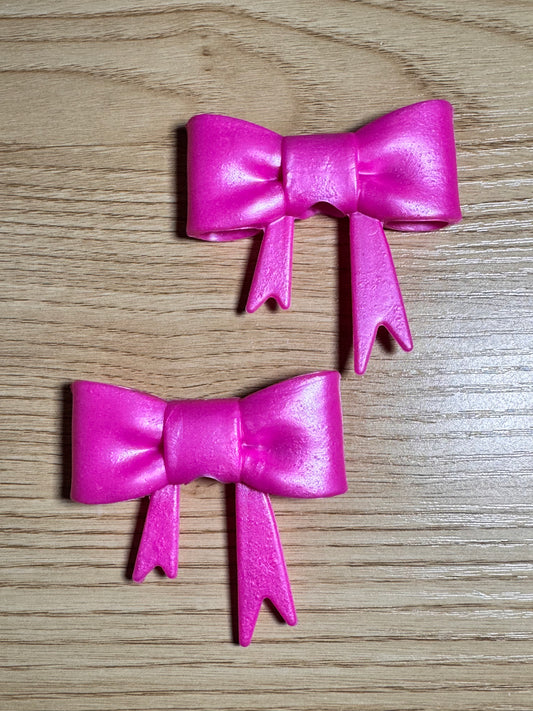 Pink Pearl Large Glitter Silicone Bow