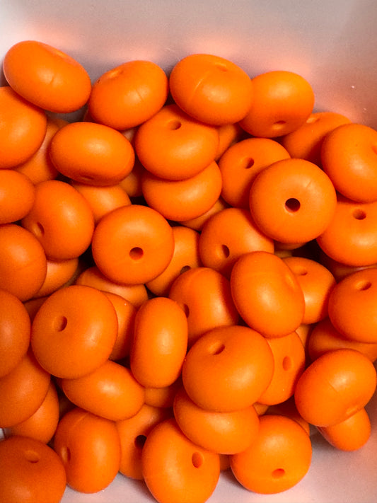 Burnt Orange 14mm Solid Color Abacus Silicone Bead