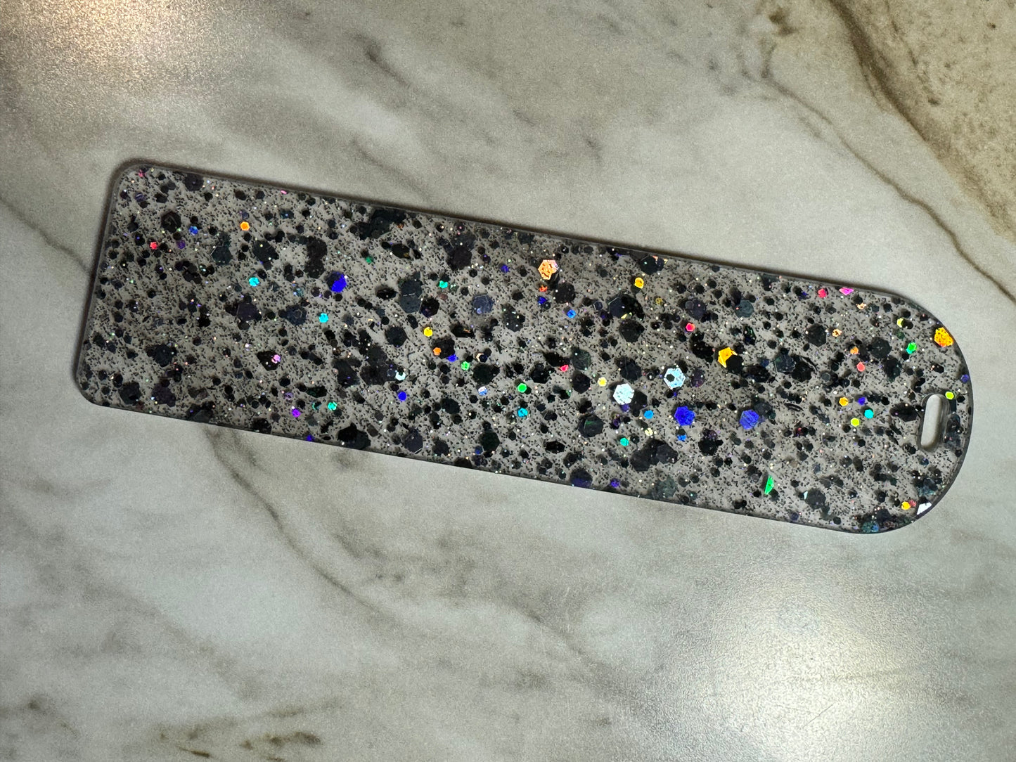 Black Chunky Glitter Acrylic Bookmark