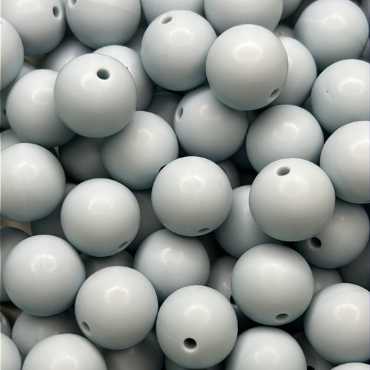 Antique Blue 15mm Solid Color Silicone Bead