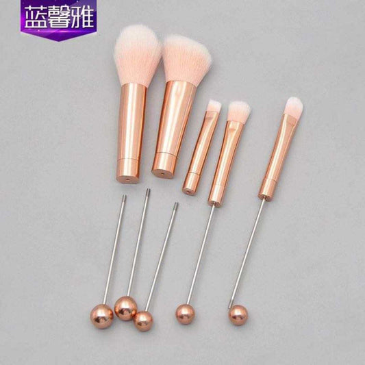 Rose Gold Beadable Makeup Brush set of 5