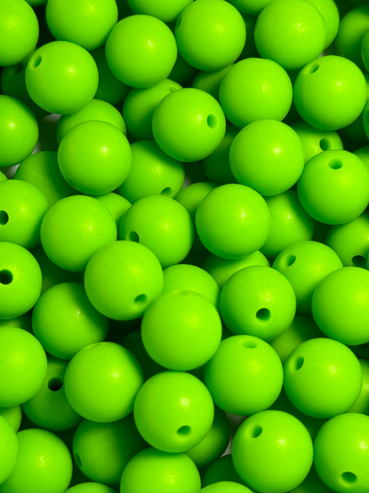 Lime Green 12mm Solid Color Round Bead