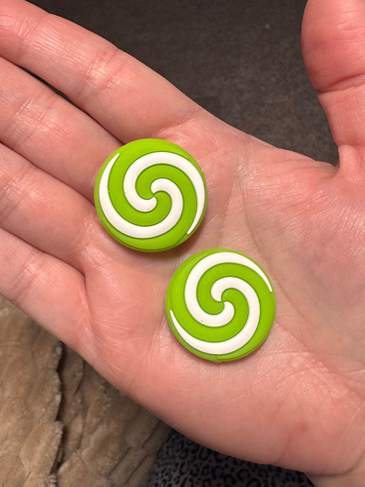 Green Swirl Candy Silicone Focal