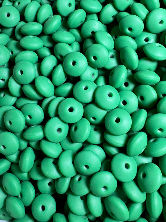 Fairway Custom 12mm Solid Color Lentil Silicone Bead