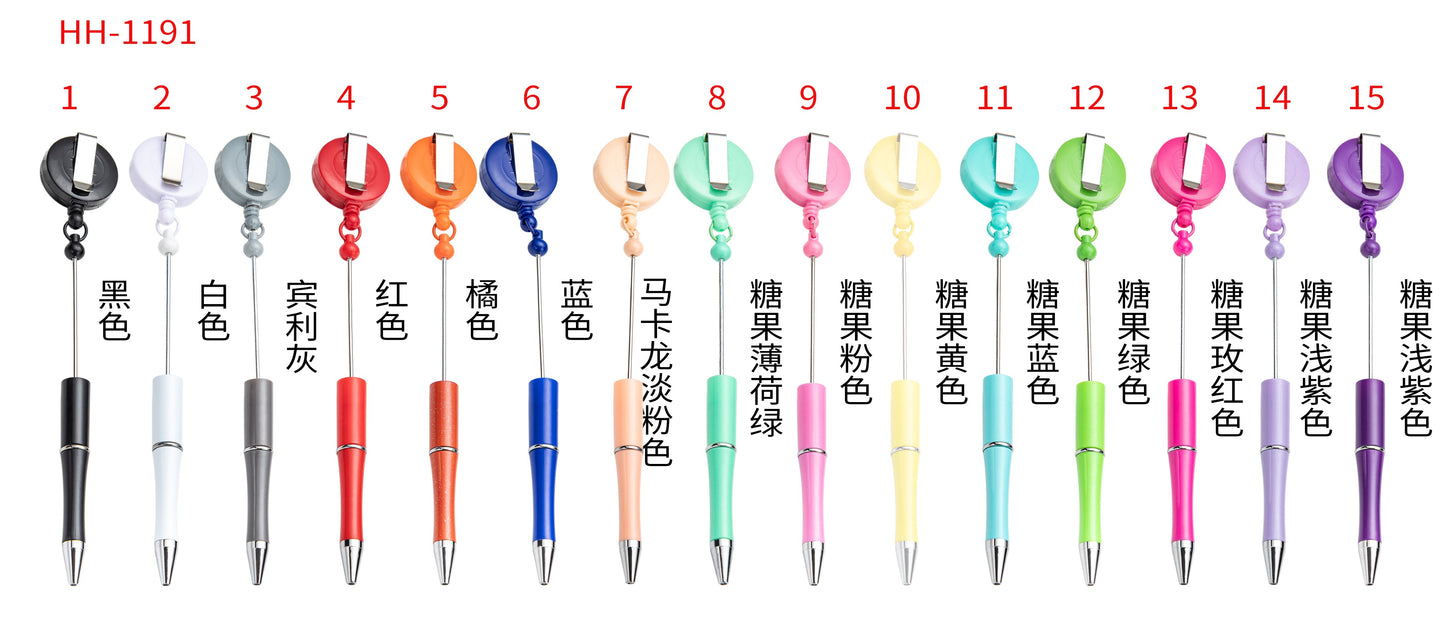 Badge Reel Plastic Beadable Pens