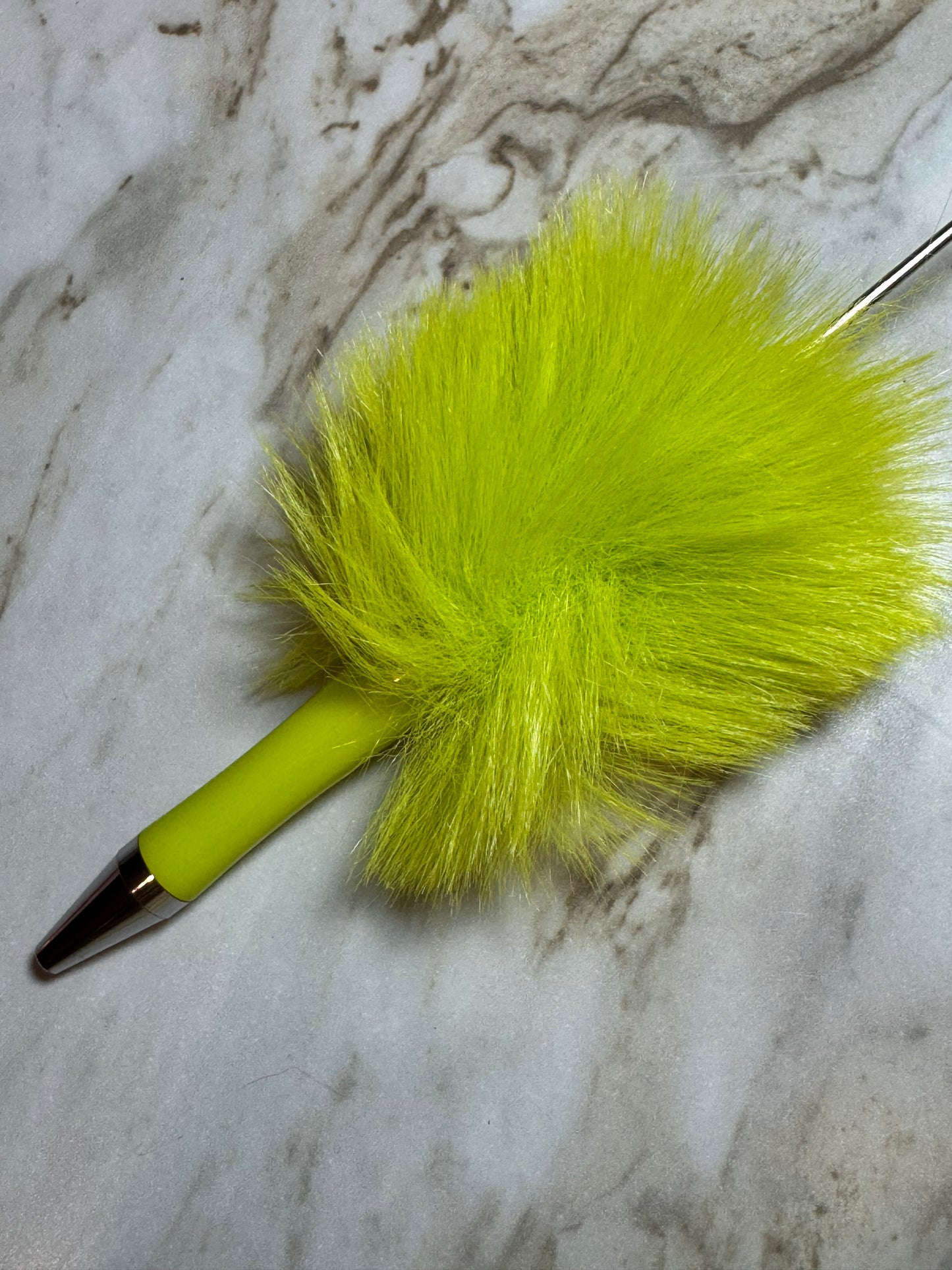 Fuzzy Plush Beadable Plastic Pen