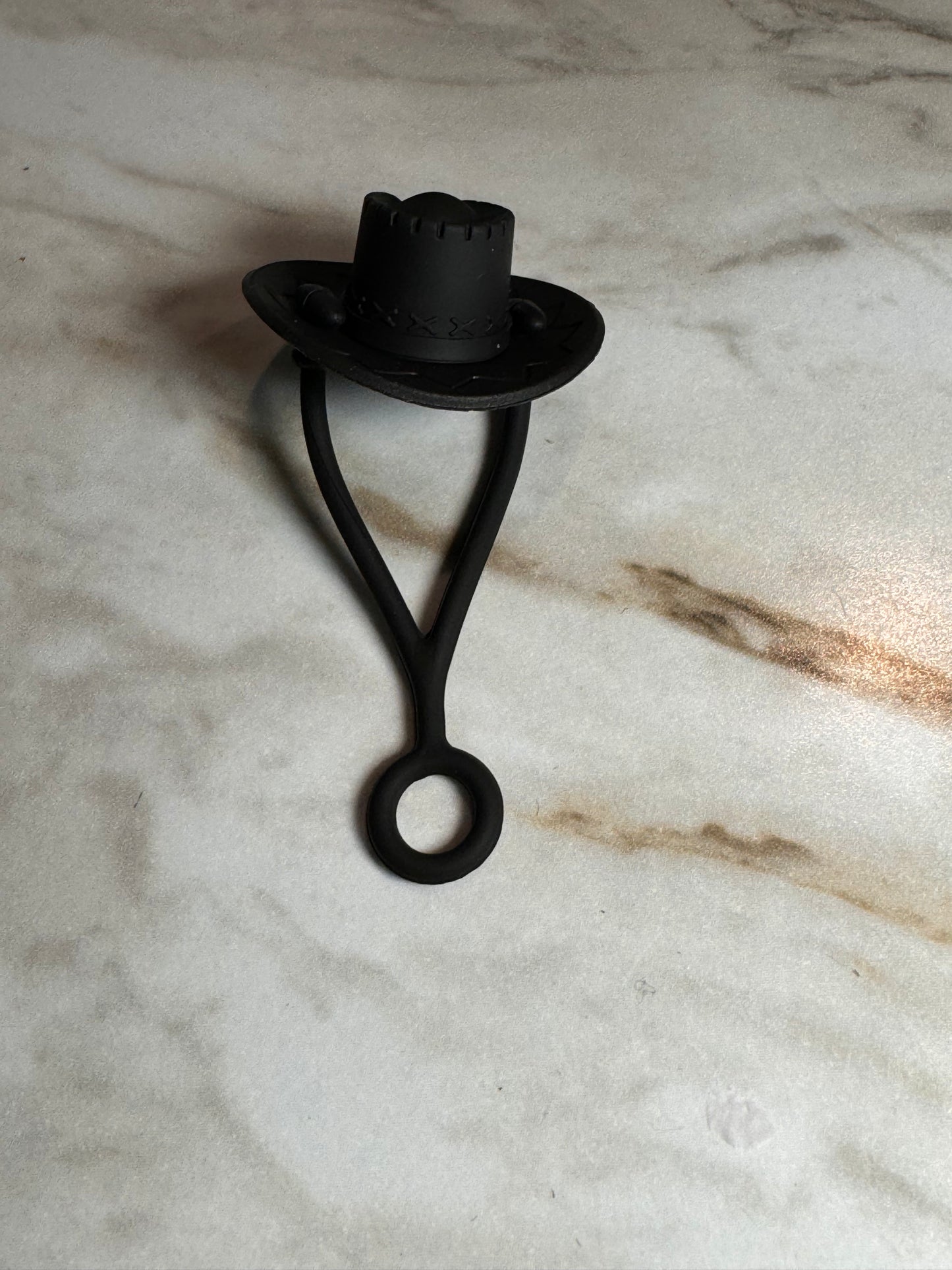 Black Cowboy Hat Straw Topper