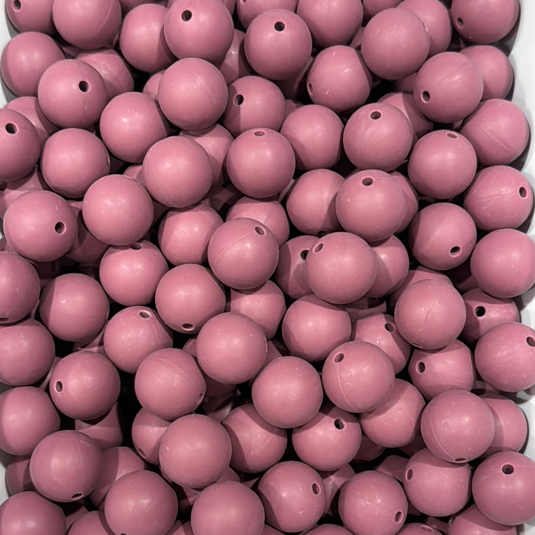 Maroon Custom 15mm Solid Color Silicone Bead