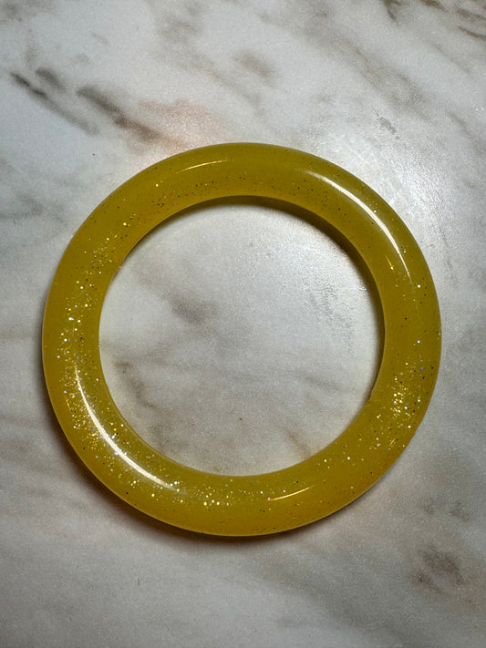 Neon Yellow 65mm Glitter Silicone Ring