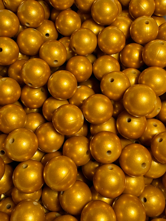 Fool’s Gold 15mm Metallic Solid Color Silicone Bead