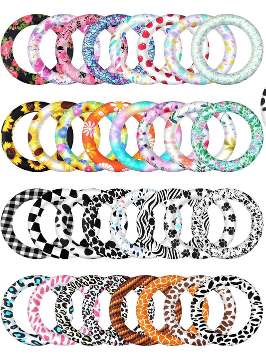 65mm Printed Silicone Ring Mix of 5