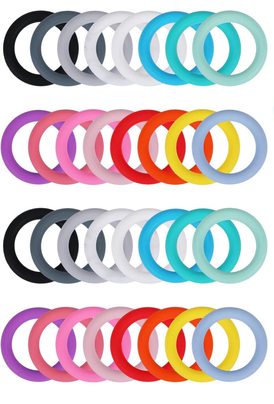 65mm Solid Color Silicone Ring Mix of 5