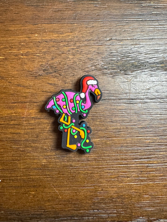 Christmas Flamingo Silicone Focal