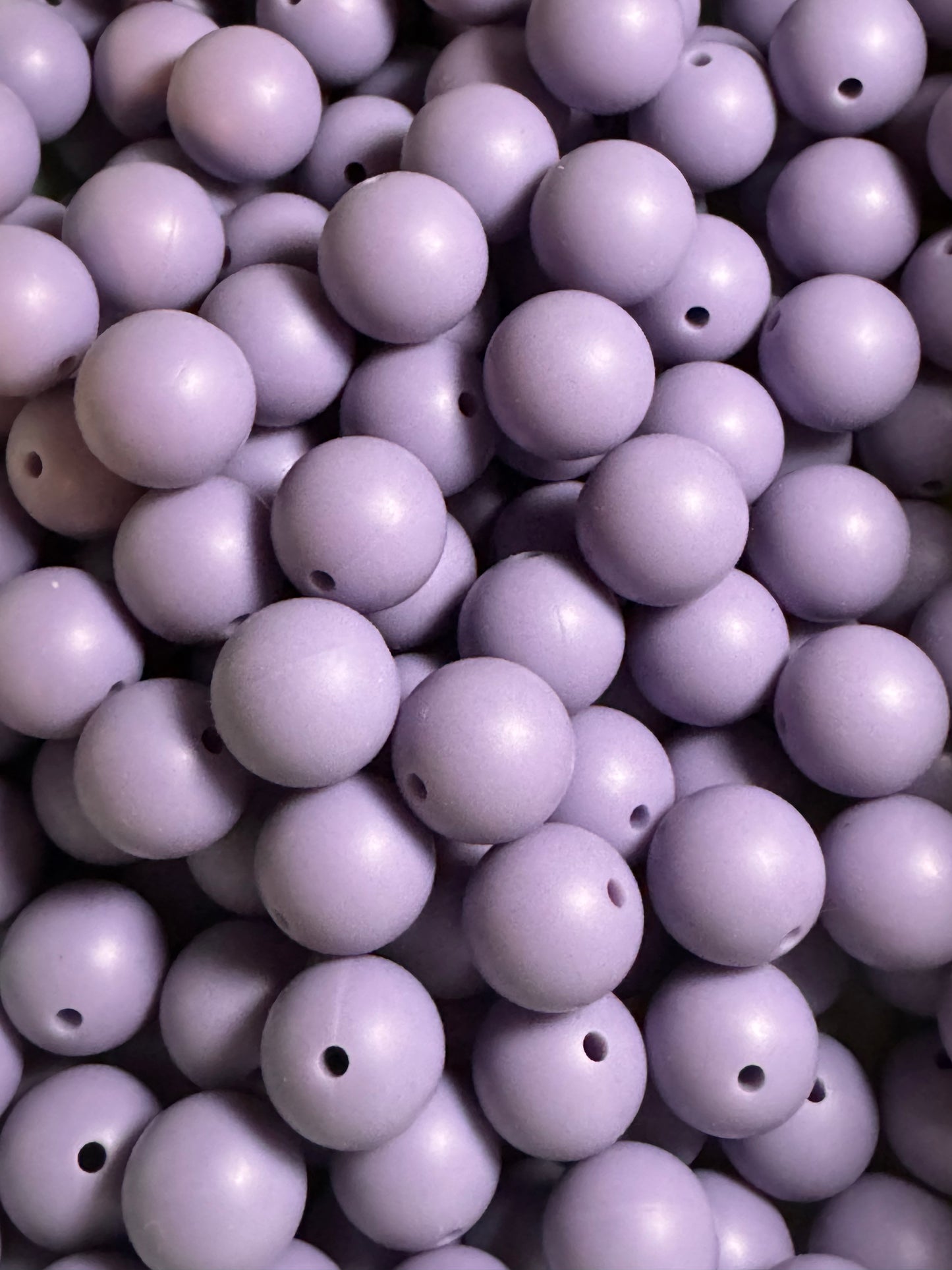 Smoky Purple 15mm Solid Color Silicone Bead