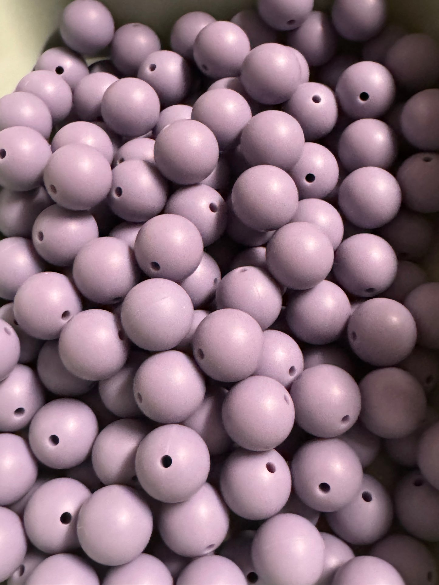 Smoky Purple 15mm Solid Color Silicone Bead