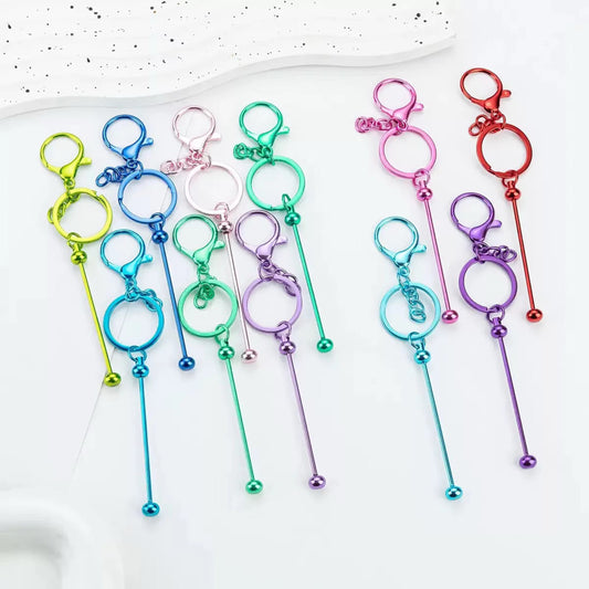 Metallic Beadable Keychain Bars