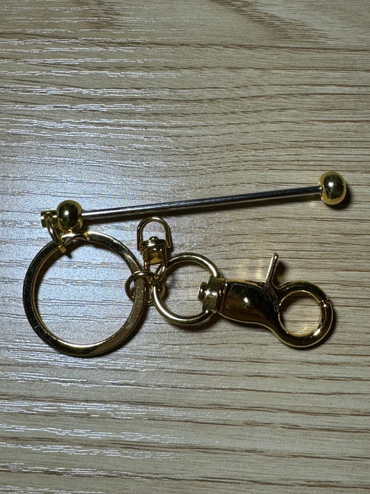 Large Eye Swivel Clasp Keychain Bar Gold