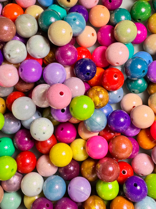 15mm Silicone Opal Shimmery Mix of 50