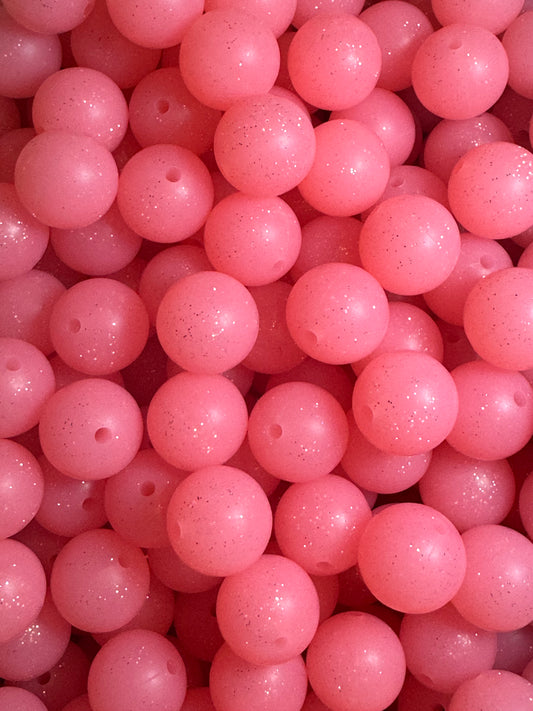 Watermelon 15mm Silicone Glitter Bead