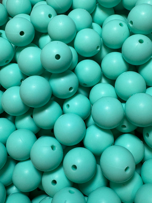 Electric Blue Custom 15mm Solid Color Silicone Bead