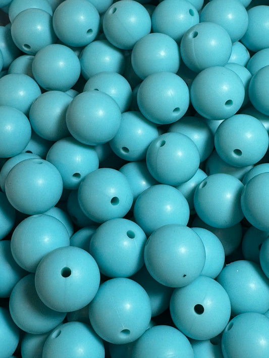 Sapphire 15mm Solid Color Silicone Bead