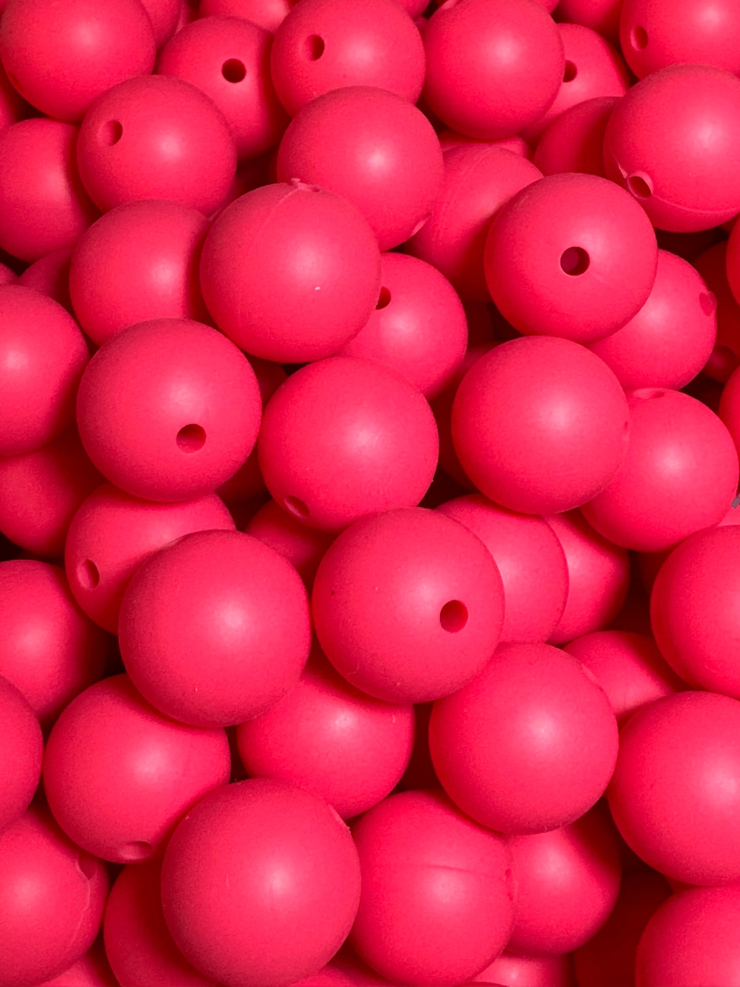 Neon Fuchsia Custom 15mm Solid Color Silicone Bead