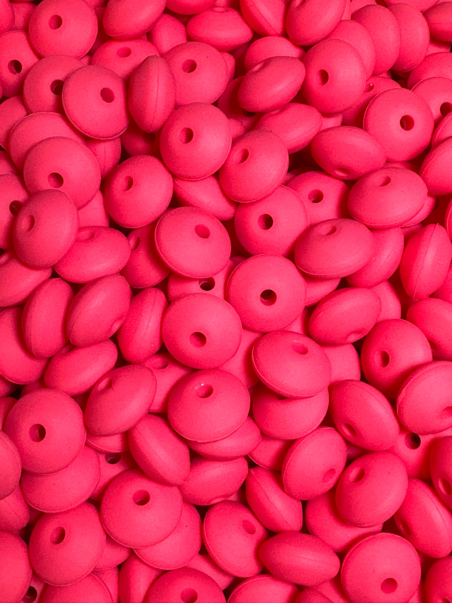 Neon Fuchsia Custom 12mm Solid Color Lentil Bead