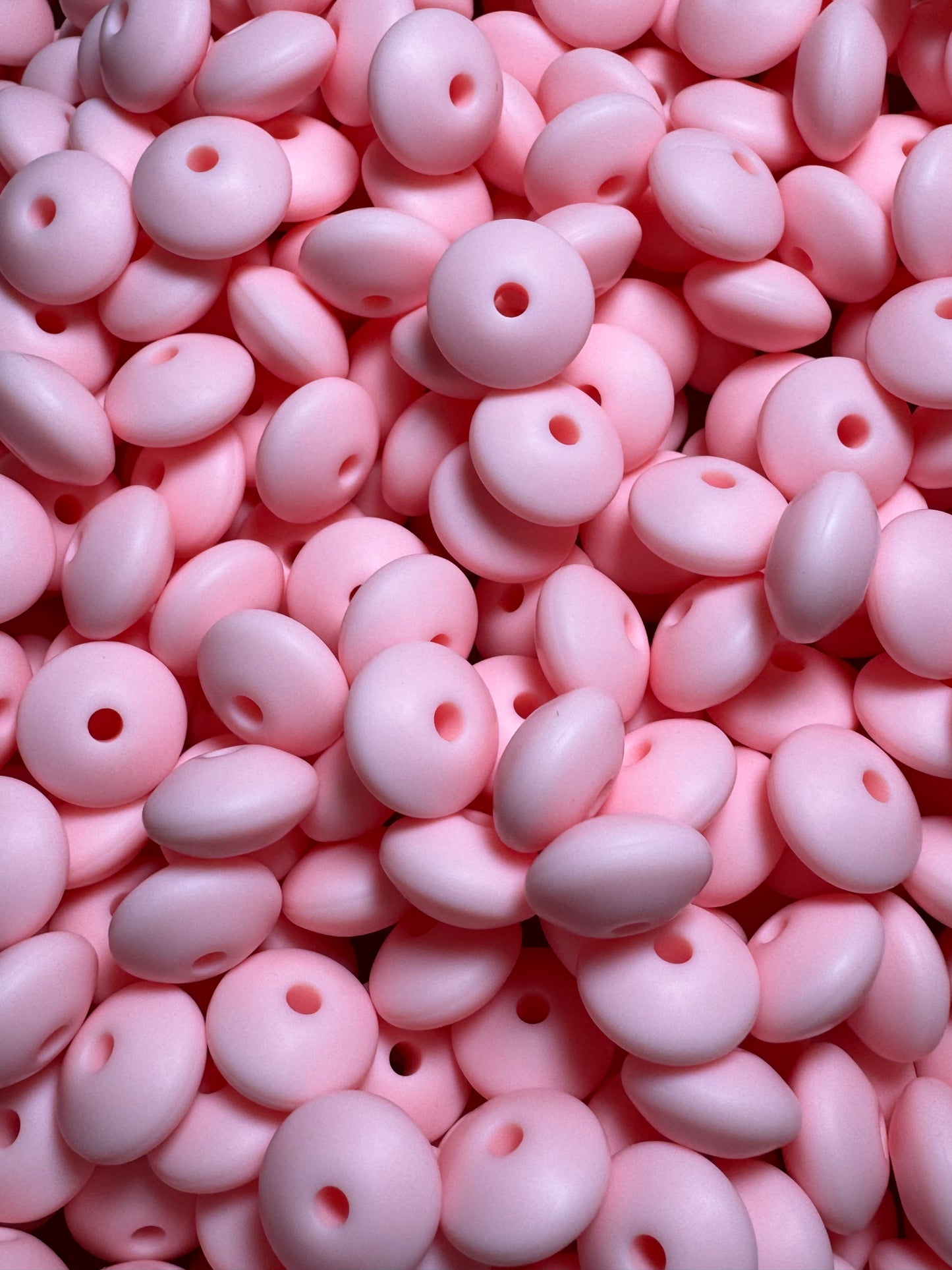 Candy Pink 12mm Solid Color Lentil Bead