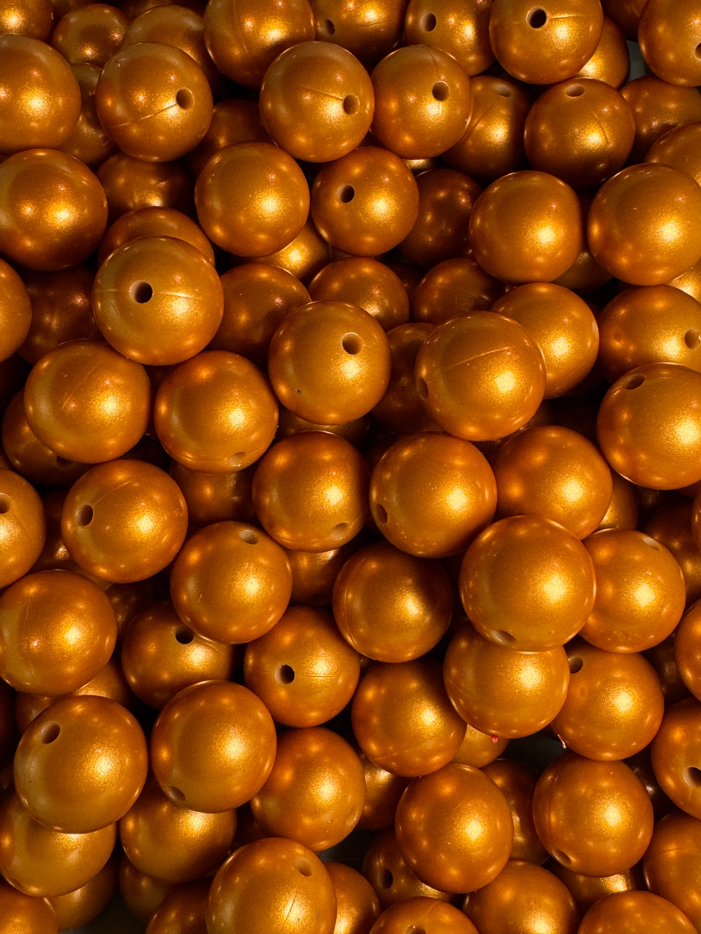 Gold 15mm Metallic Solid Color Silicone Bead