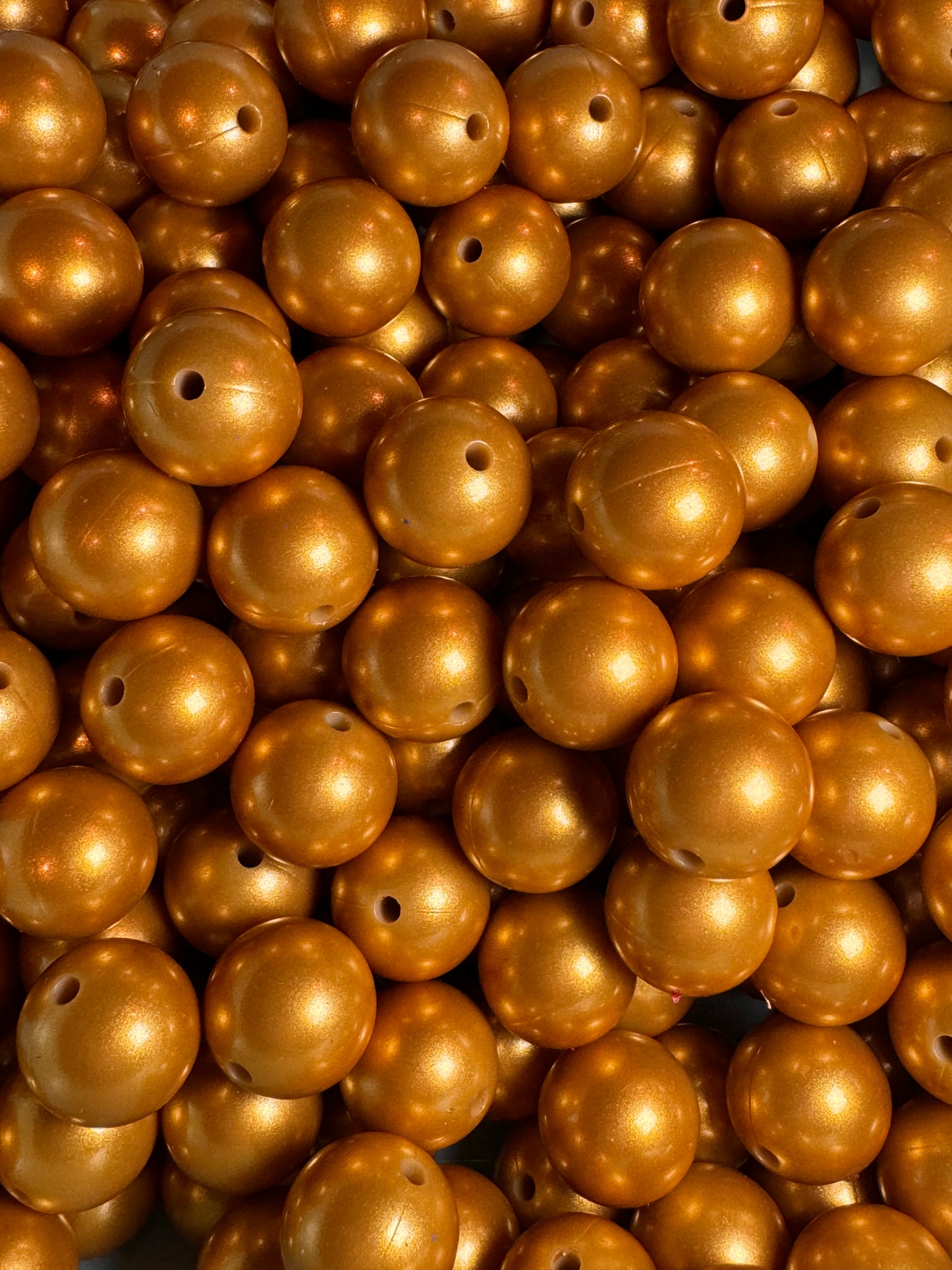 Gold 15mm Metallic Solid Color Silicone Bead